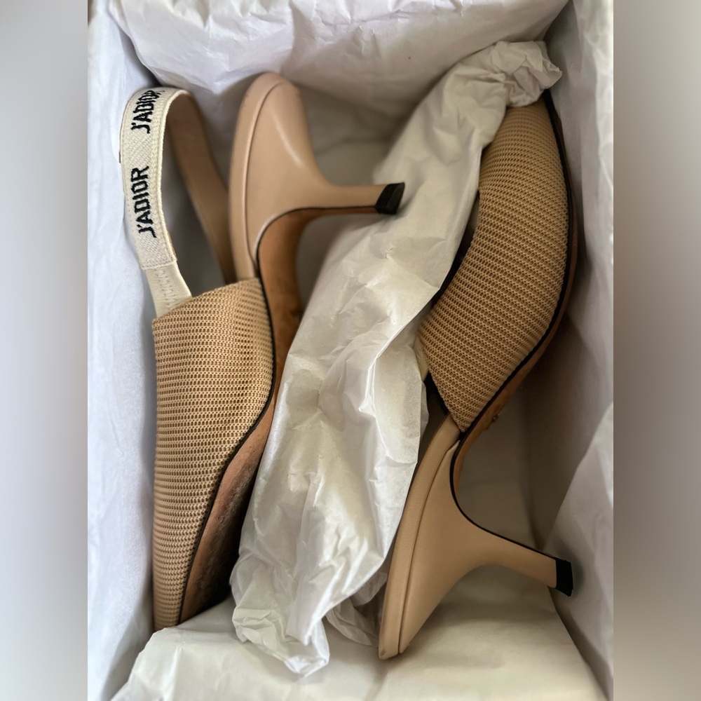Dior ja’ slingback kitten heel (tan) - Picture 2 of 8